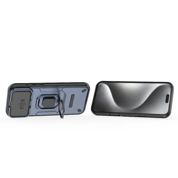 For iPhone 17 Pro Max Sliding Camshield TPU + PC Shockproof Phone Case with Holder