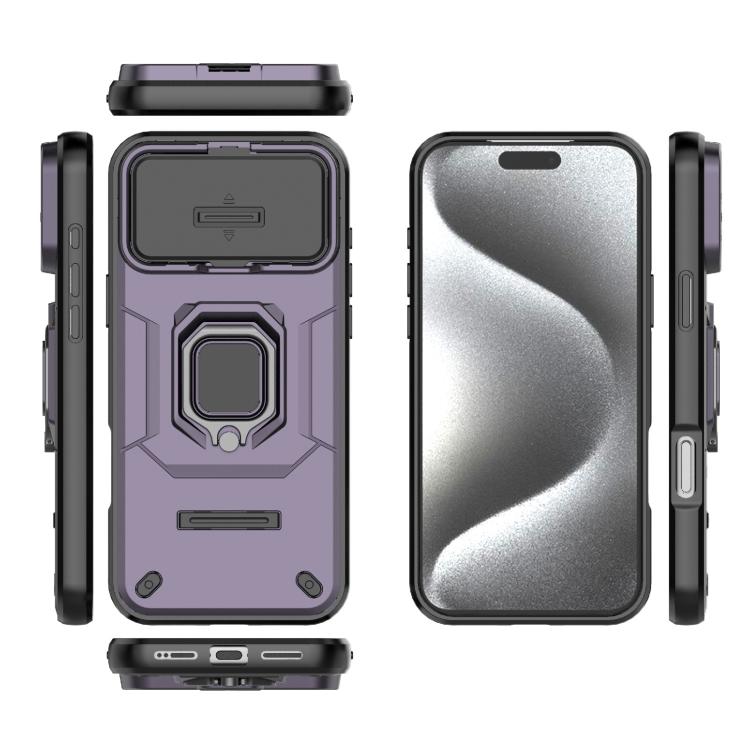 For iPhone 17 Pro Max Sliding Camshield TPU + PC Shockproof Phone Case with Holder
