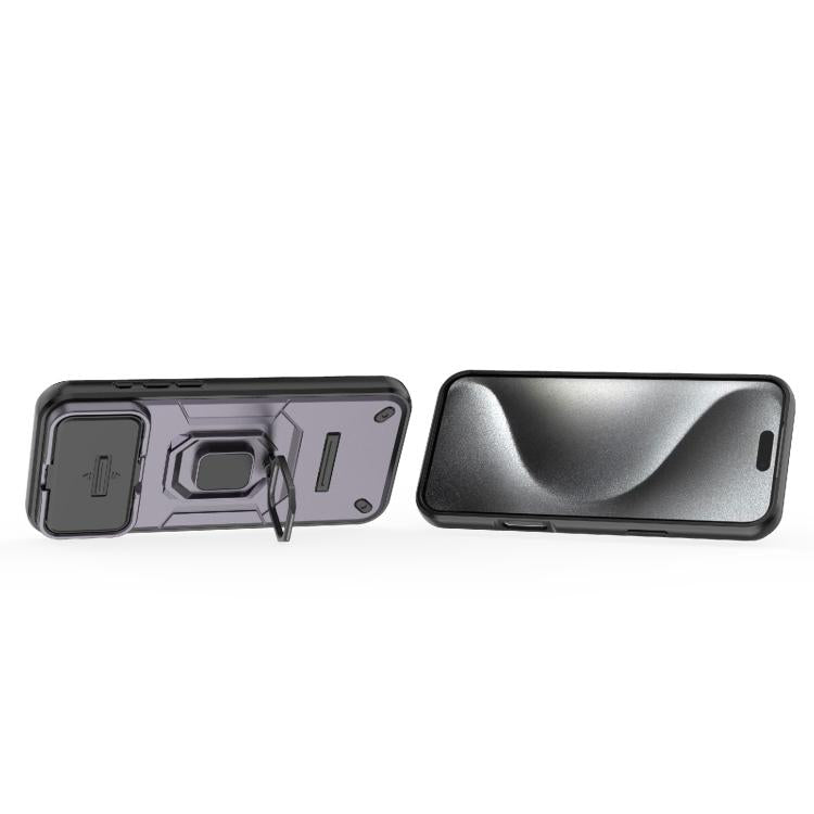 For iPhone 17 Pro Max Sliding Camshield TPU + PC Shockproof Phone Case with Holder