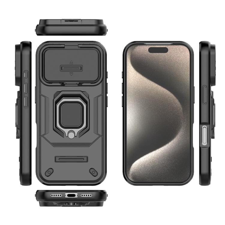For iPhone 17 Pro Sliding Camshield TPU + PC Shockproof Phone Case with Holder