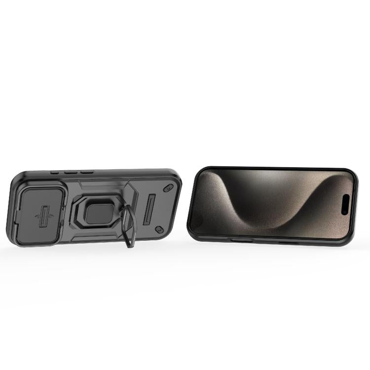 For iPhone 17 Pro Sliding Camshield TPU + PC Shockproof Phone Case with Holder