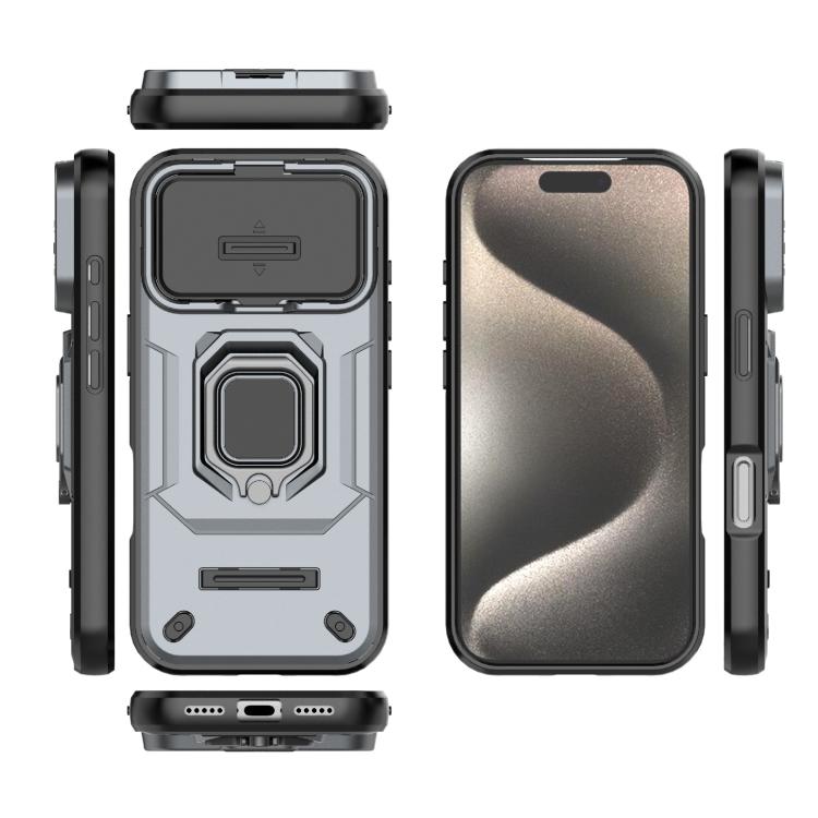 For iPhone 17 Pro Sliding Camshield TPU + PC Shockproof Phone Case with Holder
