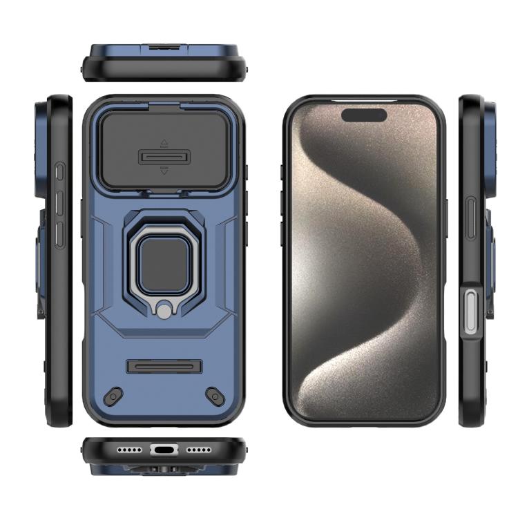 For iPhone 17 Pro Sliding Camshield TPU + PC Shockproof Phone Case with Holder