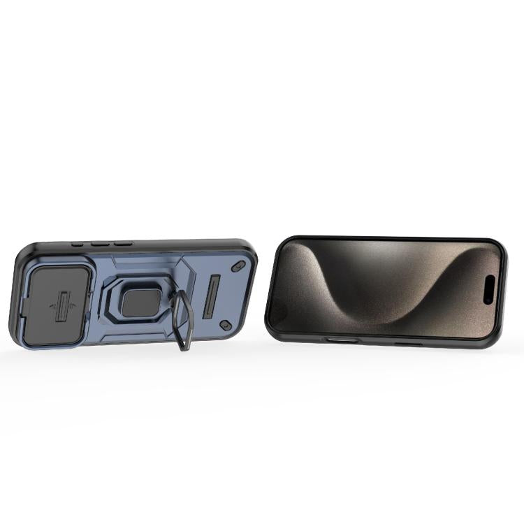 For iPhone 17 Pro Sliding Camshield TPU + PC Shockproof Phone Case with Holder