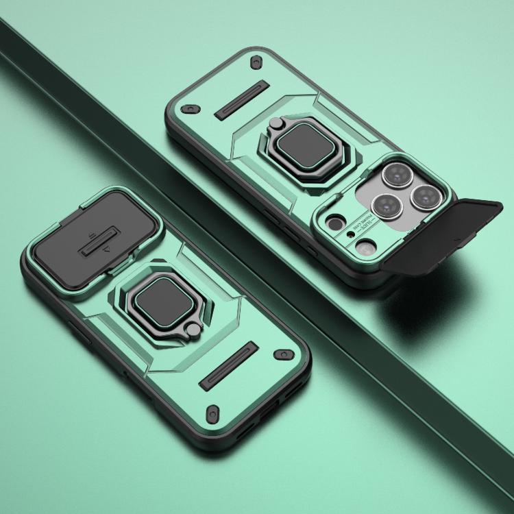 For iPhone 17 Pro Sliding Camshield TPU + PC Shockproof Phone Case with Holder
