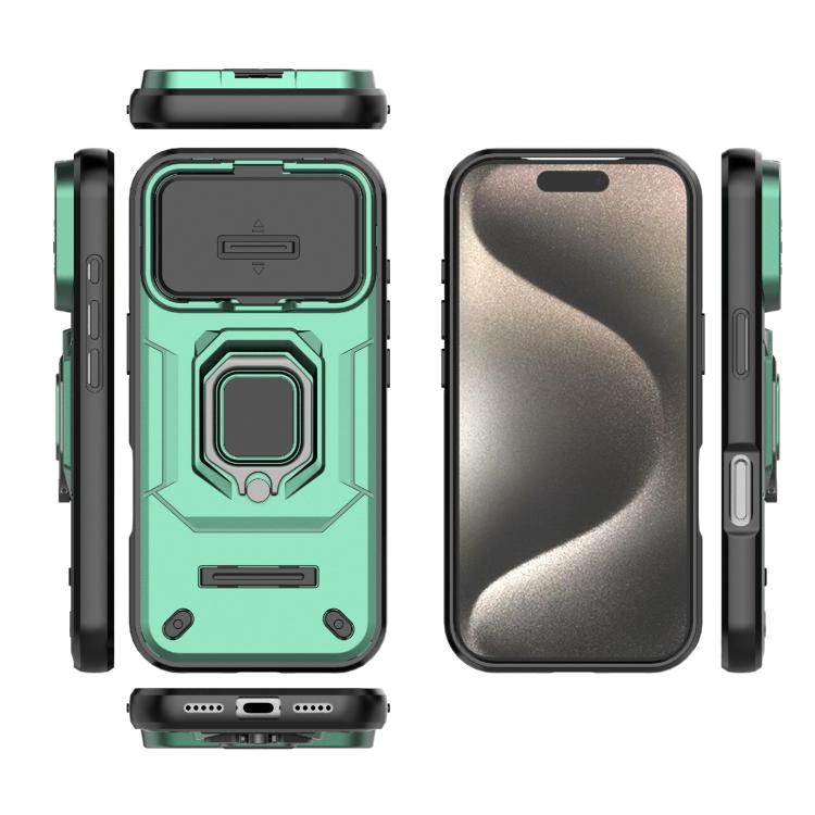 For iPhone 17 Pro Sliding Camshield TPU + PC Shockproof Phone Case with Holder