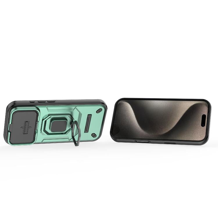 For iPhone 17 Pro Sliding Camshield TPU + PC Shockproof Phone Case with Holder