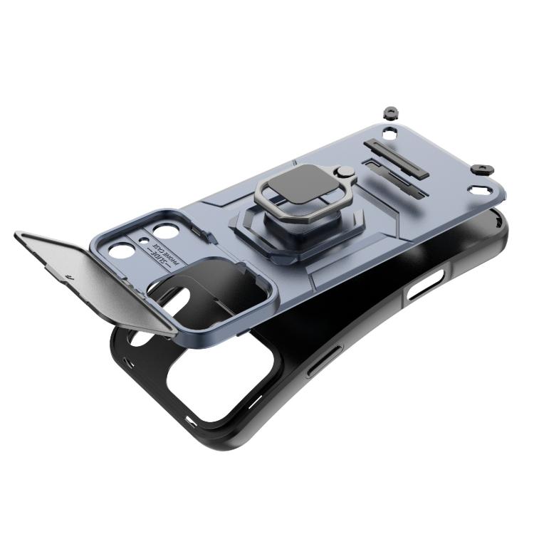 For iPhone 17 Pro Sliding Camshield TPU + PC Shockproof Phone Case with Holder