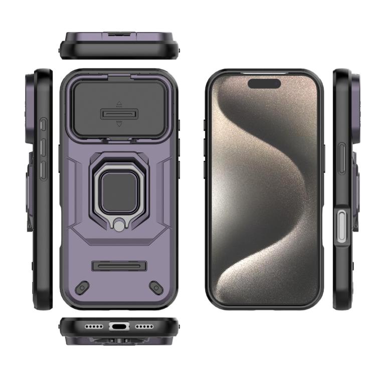 For iPhone 17 Pro Sliding Camshield TPU + PC Shockproof Phone Case with Holder