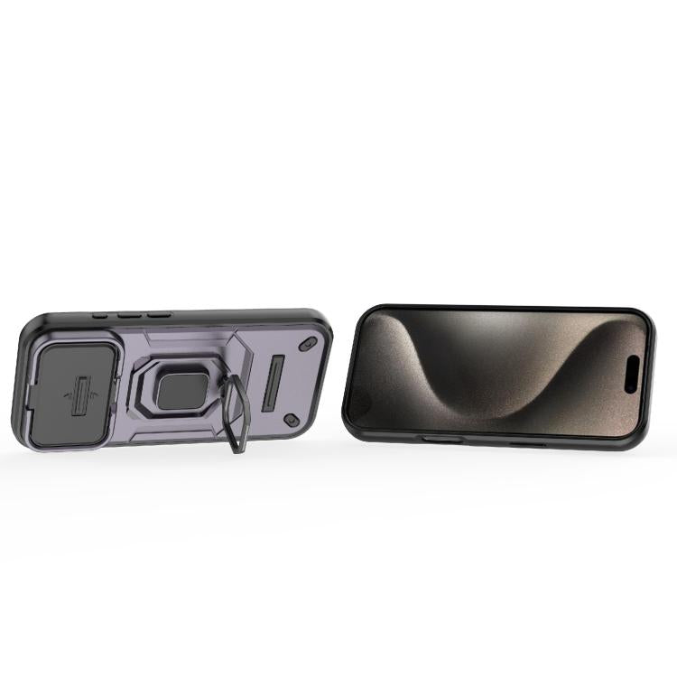 For iPhone 17 Pro Sliding Camshield TPU + PC Shockproof Phone Case with Holder