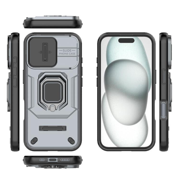For iPhone 17 Sliding Camshield TPU + PC Shockproof Phone Case with Holder