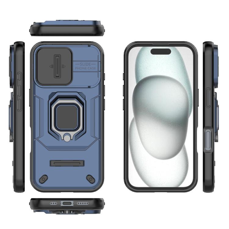 For iPhone 17 Sliding Camshield TPU + PC Shockproof Phone Case with Holder