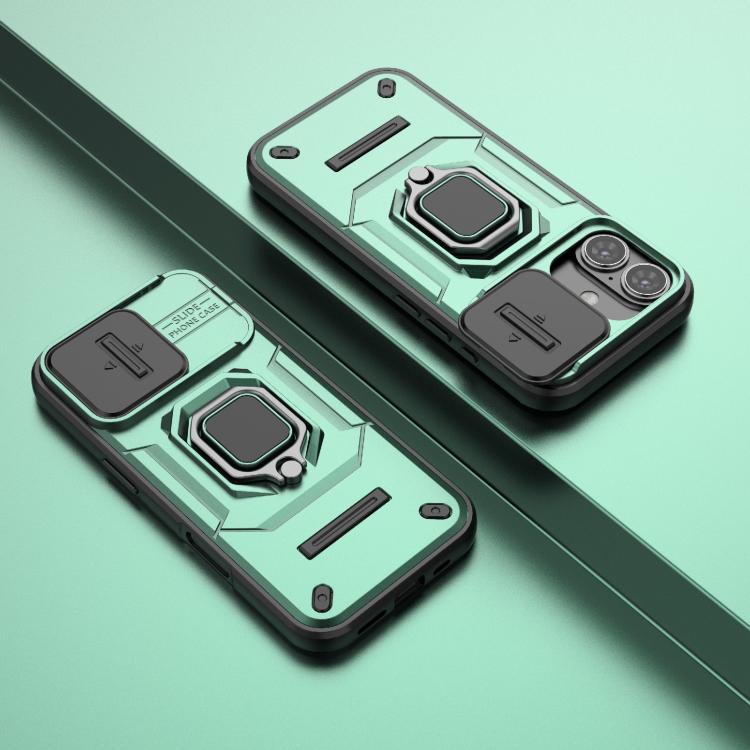 For iPhone 17 Sliding Camshield TPU + PC Shockproof Phone Case with Holder