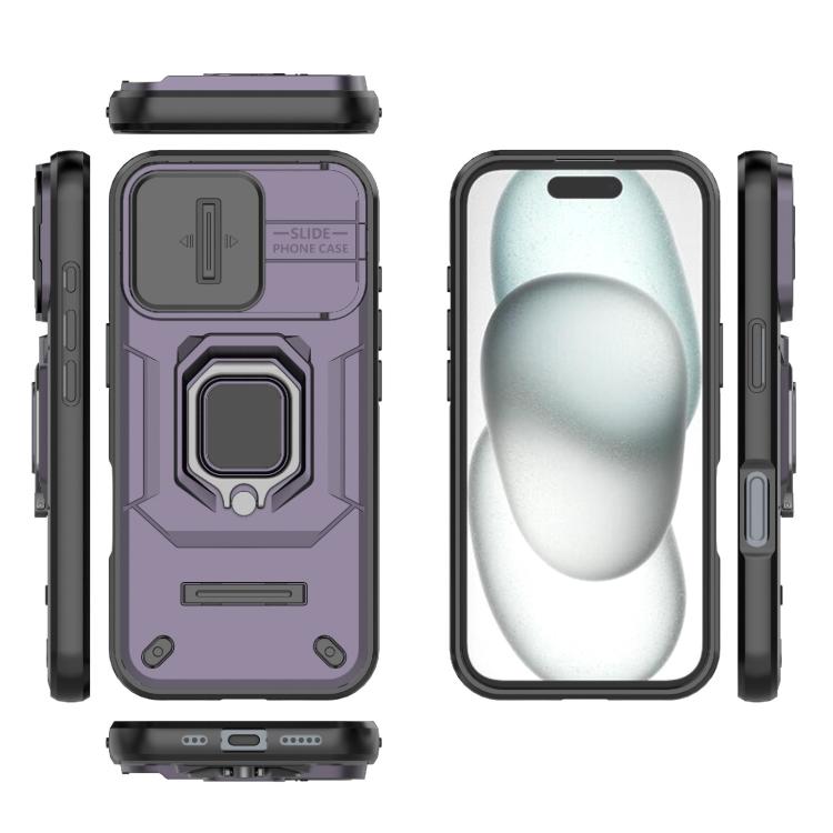 For iPhone 17 Sliding Camshield TPU + PC Shockproof Phone Case with Holder