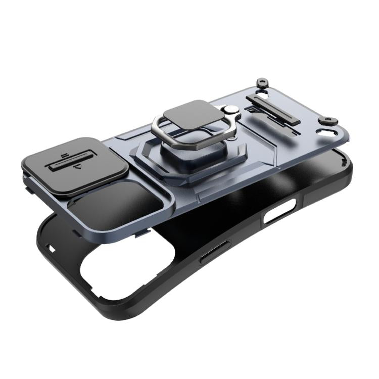 For iPhone 17 Sliding Camshield TPU + PC Shockproof Phone Case with Holder