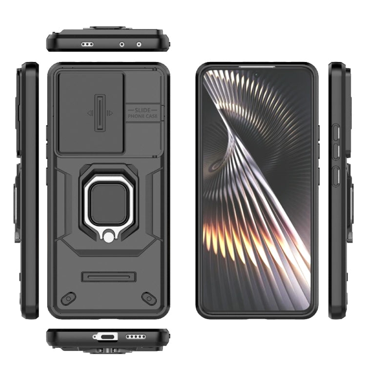 For Xiaomi Redmi Turbo 3 5G Sliding Camshield TPU + PC Shockproof Phone Case with Holder
