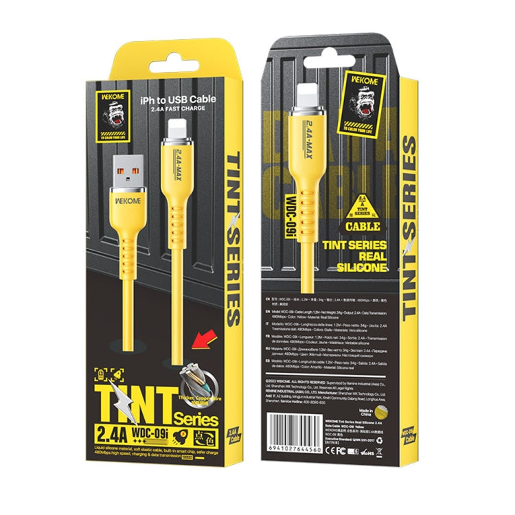 WK WDC-09i 2.4A USB to 8 Pin Silicone Data Cable, Length: 1.2m