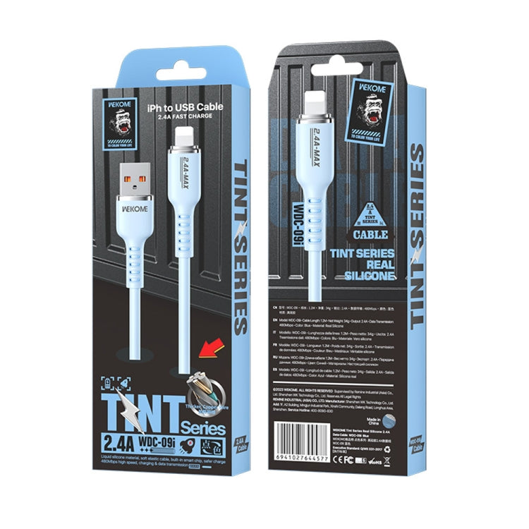 WK WDC-09i 2.4A USB to 8 Pin Silicone Data Cable, Length: 1.2m