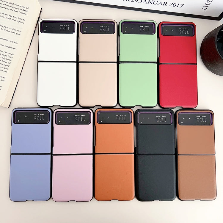 For Motorola Razr 40 Solid Color Leather Texture Phone Case