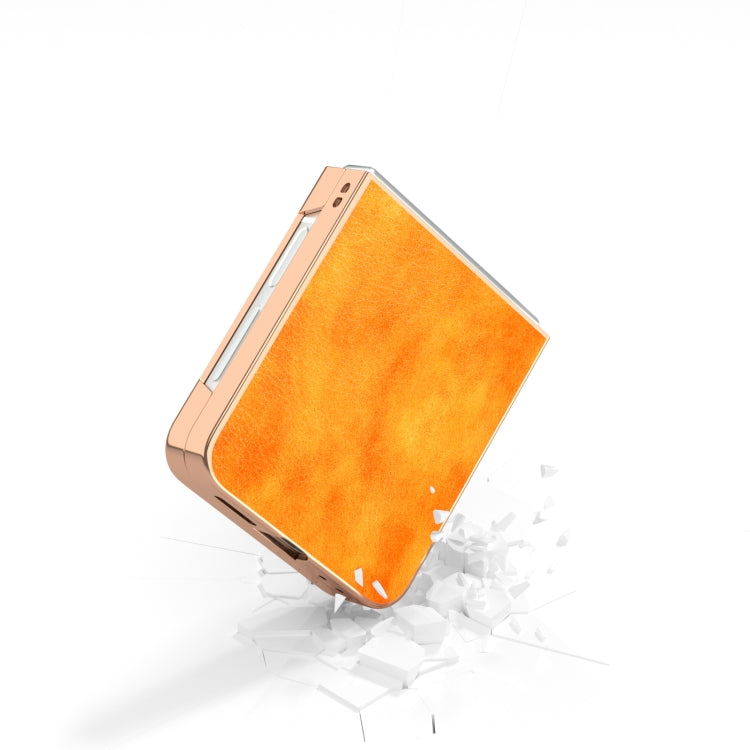 For Samsung Galaxy Z Flip6 / Flip7 FE Nano Electroplating Dual Color Lichi Texture PU Phone Case