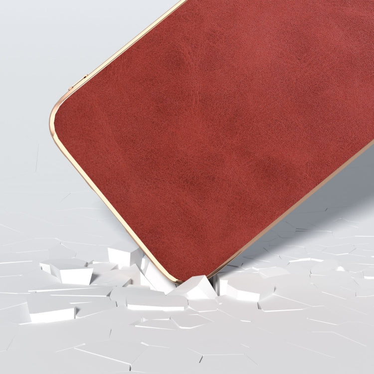 For Samsung Galaxy S23 FE 5G Nano Electroplating Dual Color Cowhide Texture Protective Phone Case
