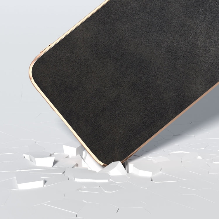 For Samsung Galaxy S23 FE 5G Nano Electroplating Dual Color Cowhide Texture Protective Phone Case