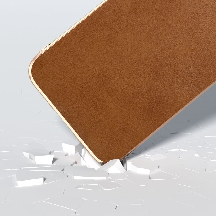 For Samsung Galaxy S23 FE 5G Nano Electroplating Dual Color Cowhide Texture Protective Phone Case