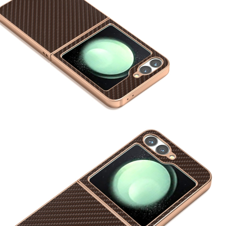 For Samsung Galaxy Z Flip6 / Flip7 FE Nano Electroplating Carbon Fiber Texture Phone Case