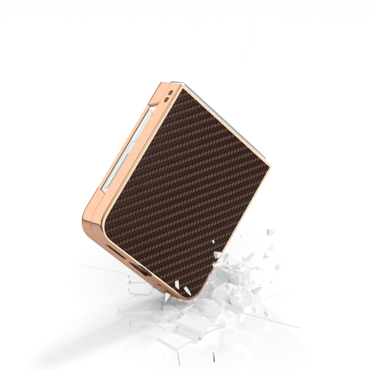 For Samsung Galaxy Z Flip6 / Flip7 FE Nano Electroplating Carbon Fiber Texture Phone Case