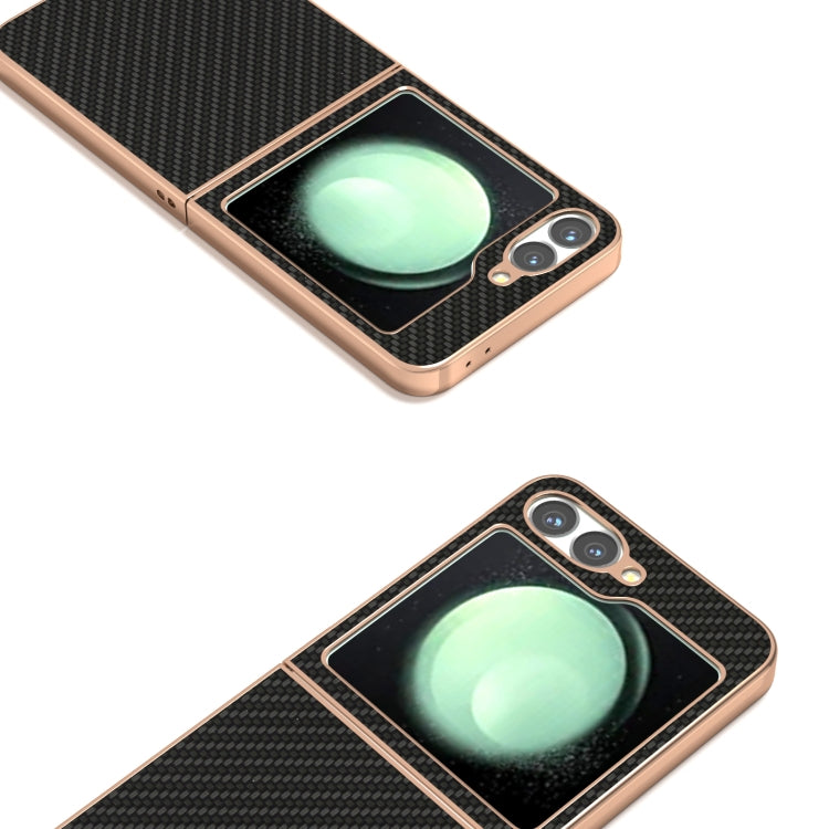 For Samsung Galaxy Z Flip6 / Flip7 FE Nano Electroplating Carbon Fiber Texture Phone Case