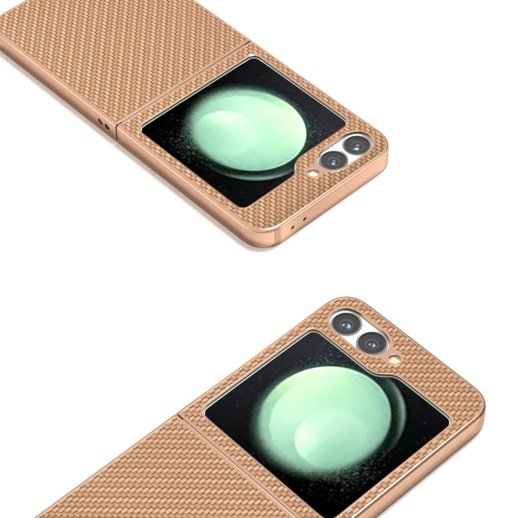 For Samsung Galaxy Z Flip6 / Flip7 FE Nano Electroplating Carbon Fiber Texture Phone Case