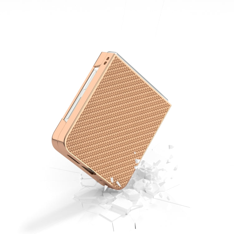 For Samsung Galaxy Z Flip6 / Flip7 FE Nano Electroplating Carbon Fiber Texture Phone Case