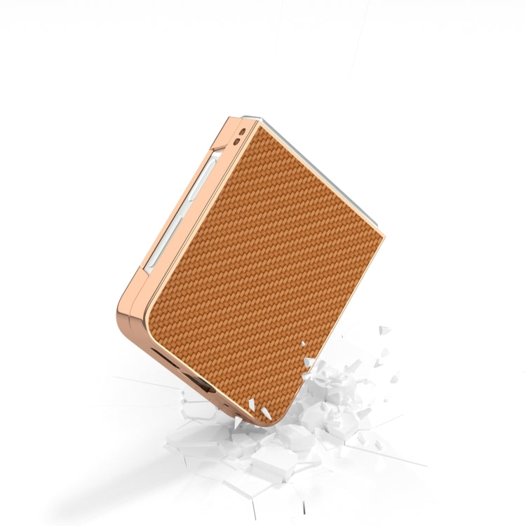 For Samsung Galaxy Z Flip6 / Flip7 FE Nano Electroplating Carbon Fiber Texture Phone Case