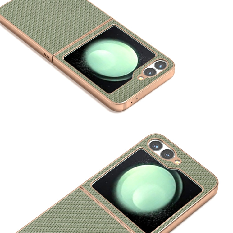 For Samsung Galaxy Z Flip6 / Flip7 FE Nano Electroplating Carbon Fiber Texture Phone Case