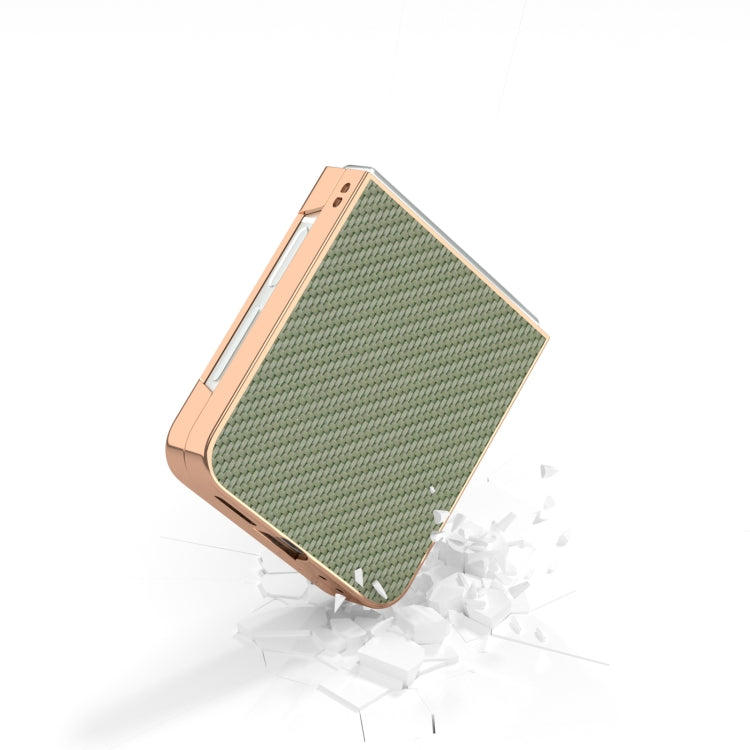 For Samsung Galaxy Z Flip6 / Flip7 FE Nano Electroplating Carbon Fiber Texture Phone Case