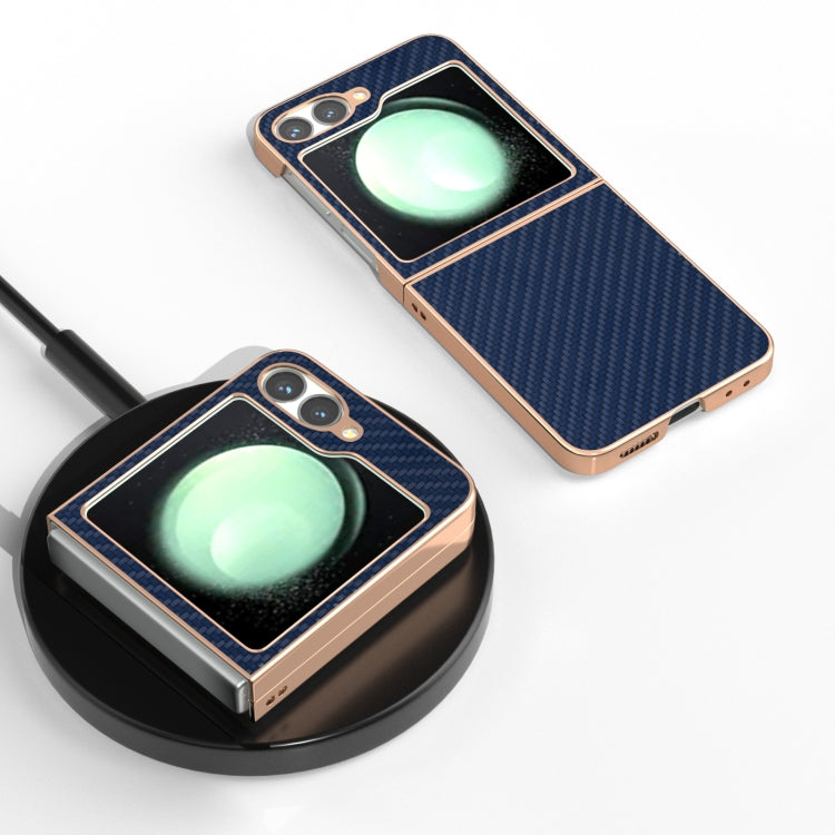 For Samsung Galaxy Z Flip6 / Flip7 FE Nano Electroplating Carbon Fiber Texture Phone Case