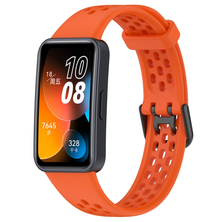 For Huawei Band 8 Solid Color Breathable Silicone Watch Band