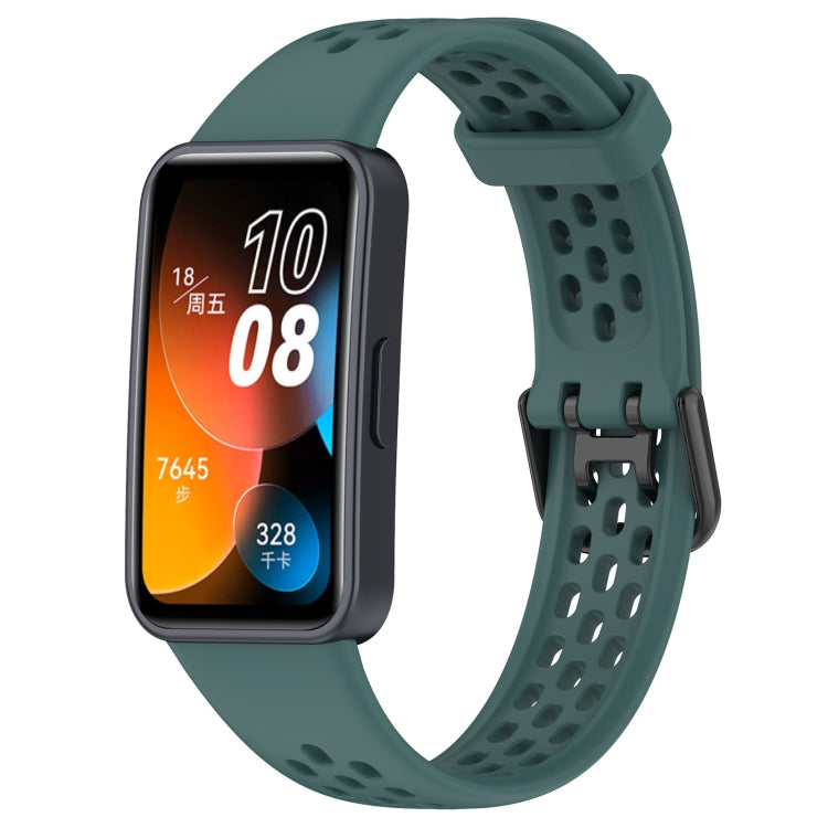 For Huawei Band 8 Solid Color Breathable Silicone Watch Band