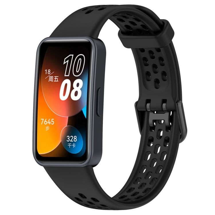 For Huawei Band 8 Solid Color Breathable Silicone Watch Band