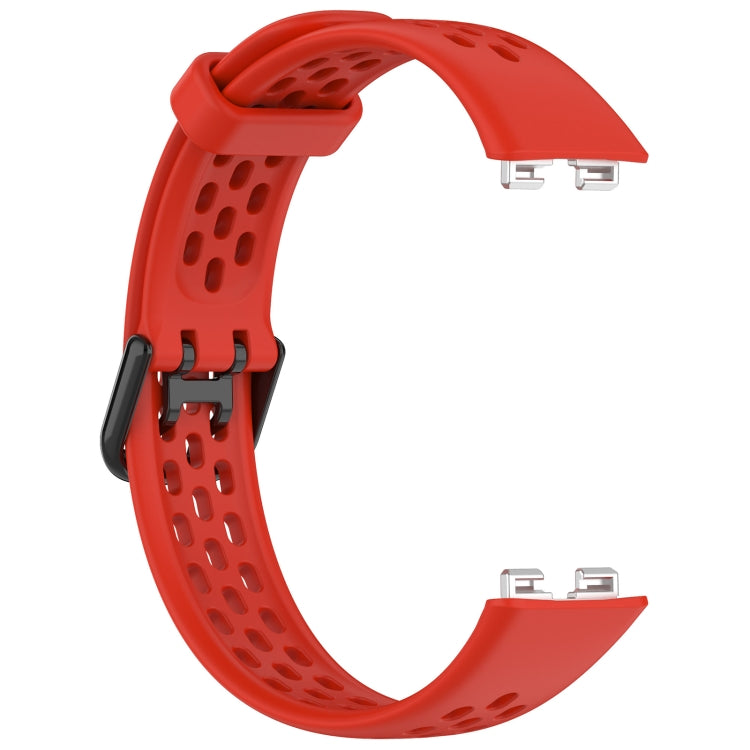 For Huawei Band 8 Solid Color Breathable Silicone Watch Band