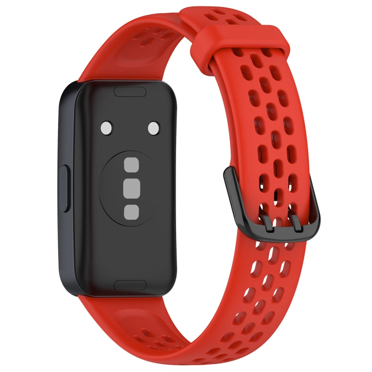 For Huawei Band 8 Solid Color Breathable Silicone Watch Band