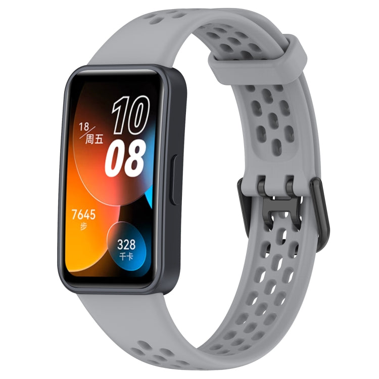 For Huawei Band 8 Solid Color Breathable Silicone Watch Band