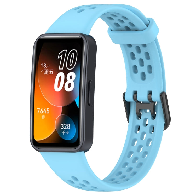 For Huawei Band 8 Solid Color Breathable Silicone Watch Band