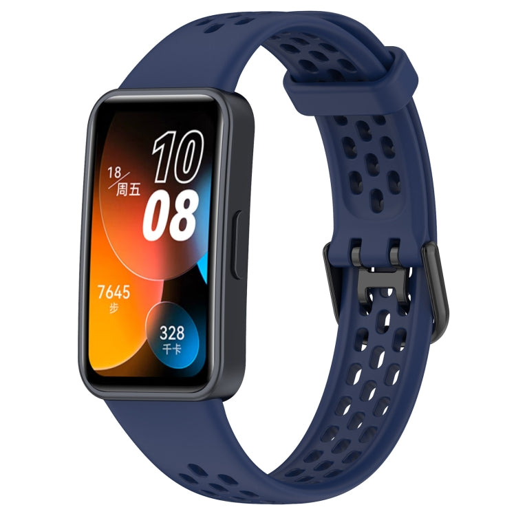 For Huawei Band 8 Solid Color Breathable Silicone Watch Band