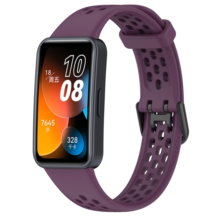 For Huawei Band 8 Solid Color Breathable Silicone Watch Band