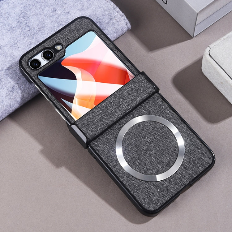 For Samsung Galaxy Z Flip6 / Flip7 FE MagSafe Back Screen Film Integrated Cloth Texture Phone Case