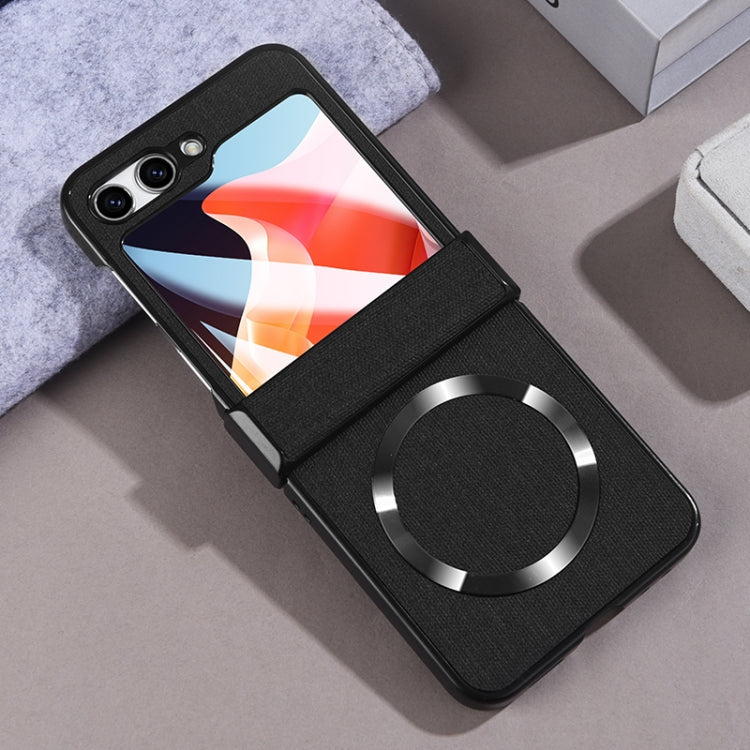 For Samsung Galaxy Z Flip6 / Flip7 FE MagSafe Back Screen Film Integrated Cloth Texture Phone Case