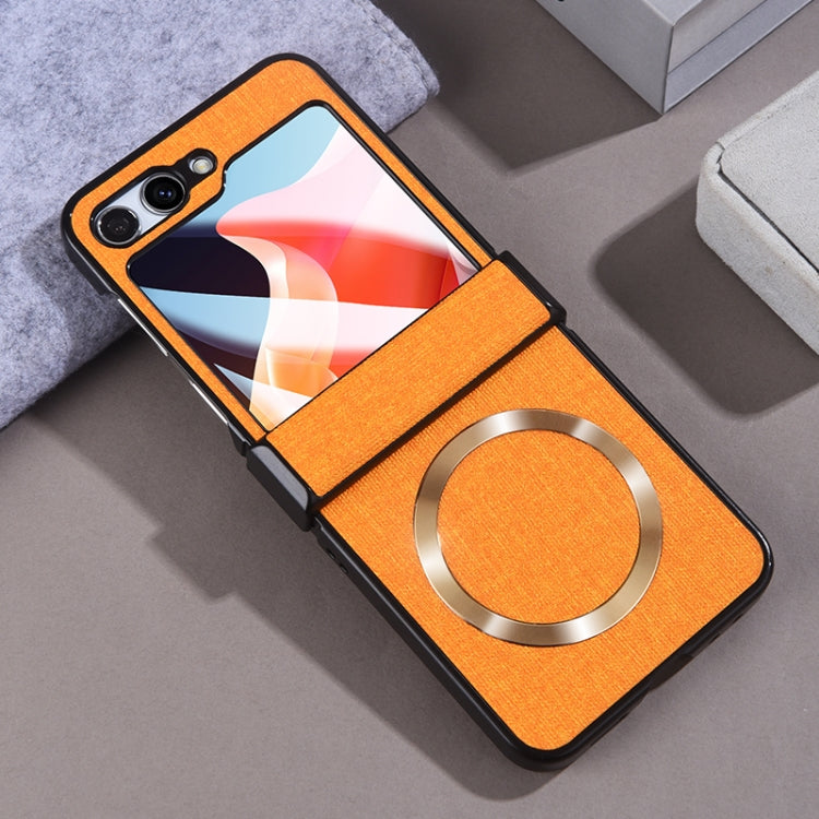 For Samsung Galaxy Z Flip6 / Flip7 FE MagSafe Back Screen Film Integrated Cloth Texture Phone Case