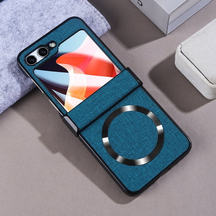 For Samsung Galaxy Z Flip6 / Flip7 FE MagSafe Back Screen Film Integrated Cloth Texture Phone Case