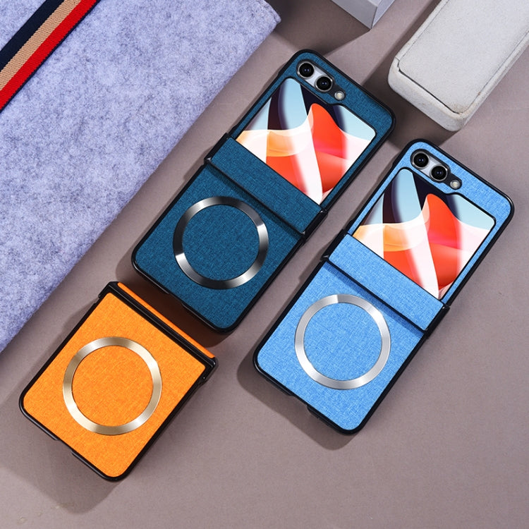 For Samsung Galaxy Z Flip6 / Flip7 FE MagSafe Back Screen Film Integrated Cloth Texture Phone Case
